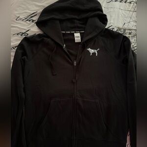 Never worn!! Victoria Secret PINK Black Zip up